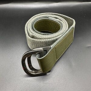 Kiton D-Ring Canvas and Leather Belt Fatigue US35